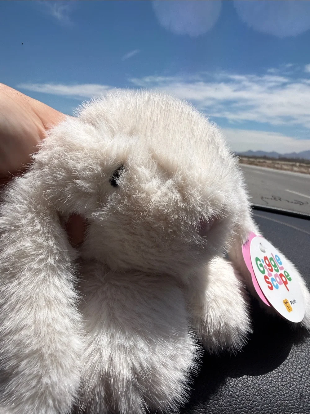 Plush Small Pet Bunny Toy - Cream Faux Fur